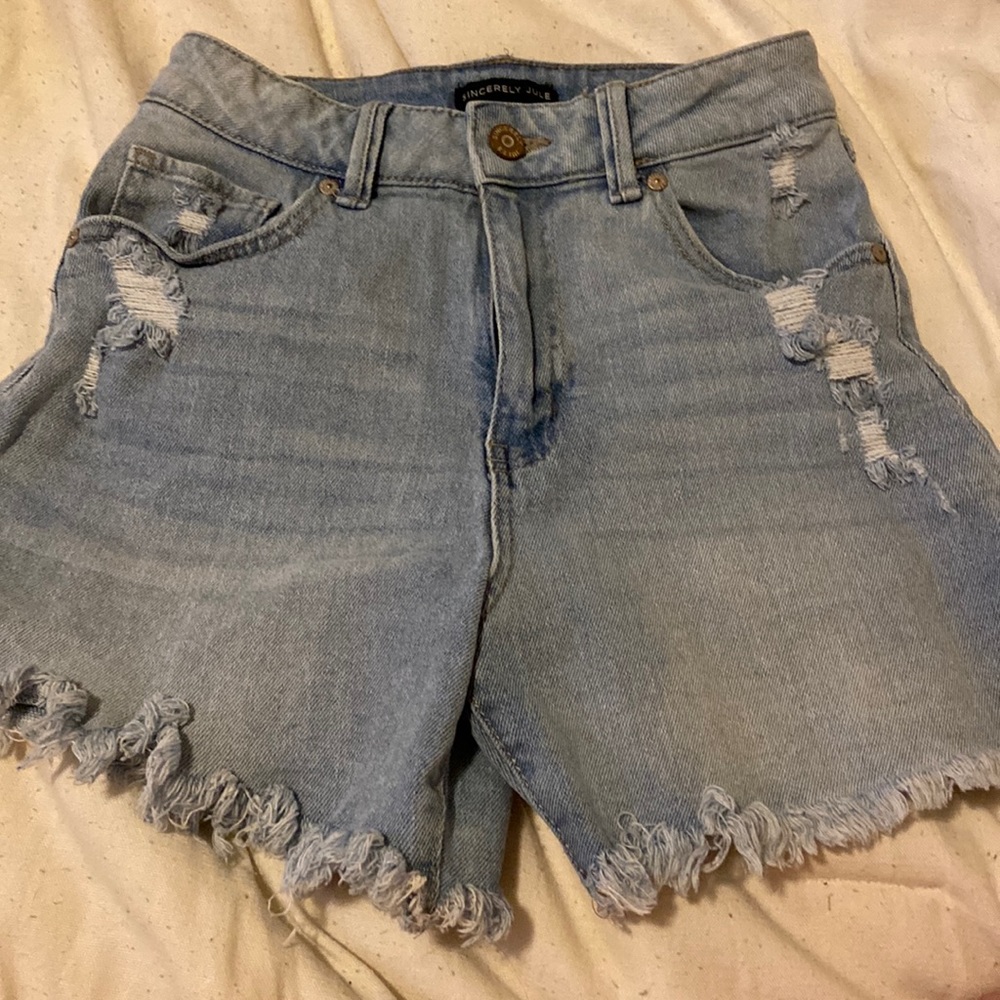 Sincerely Jules light wash jean shorts